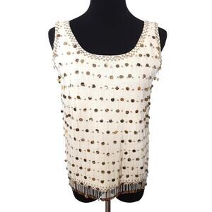 Vintage 1960s A Maxime Original 100% Wool Beaded Evening Volup Top Gypsy Fringe